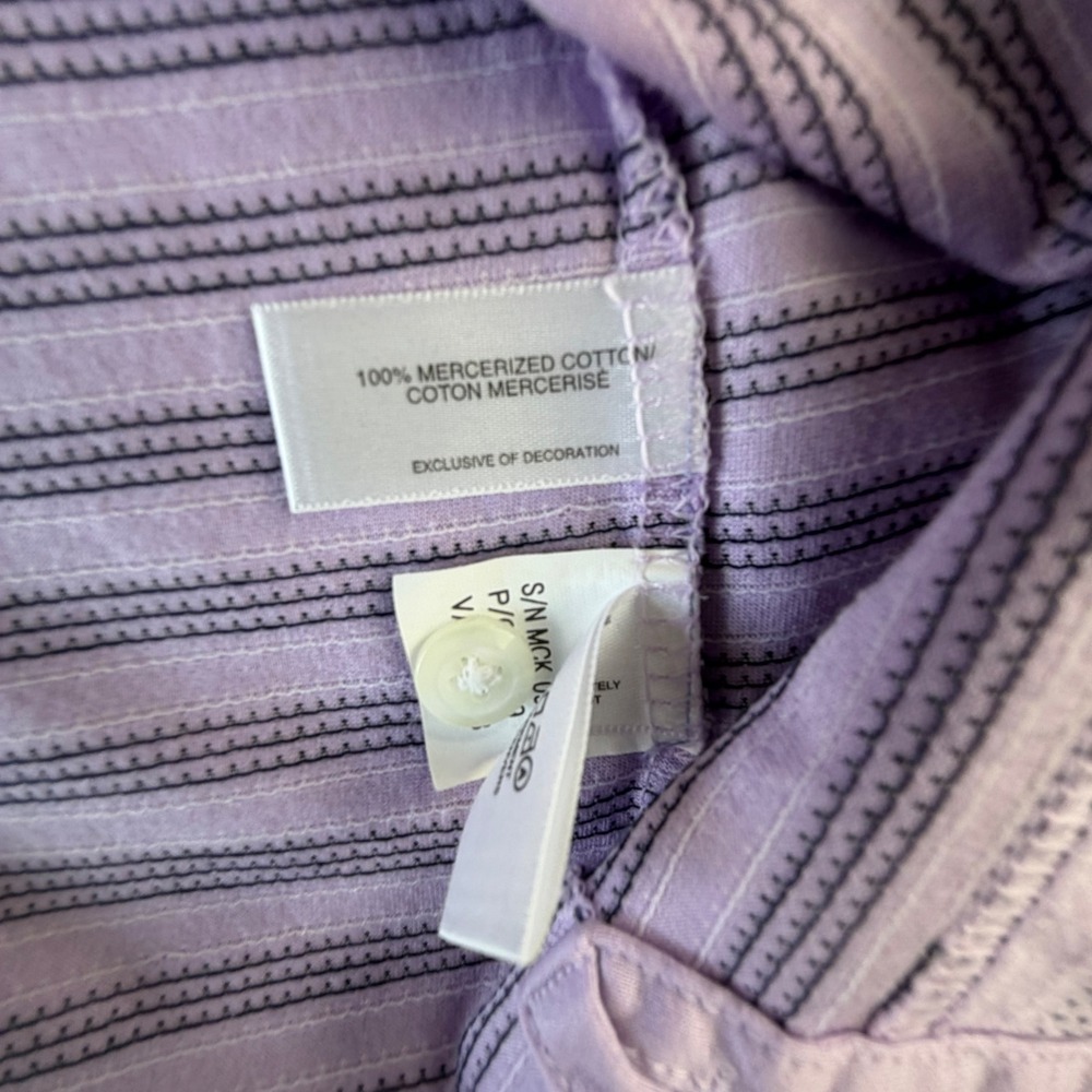 Cutter & Buck Men's XL Lavender Striped Short Sleeve Golf Polo Embroidered Logo - Picture 2 of 11